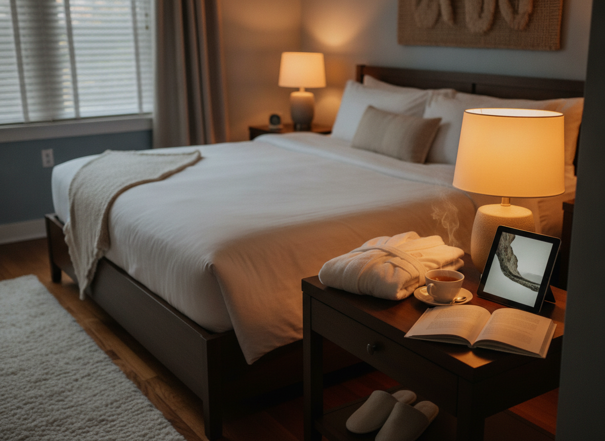 De avondroutine van een hotel thuis nadoen voor meer slaaprust