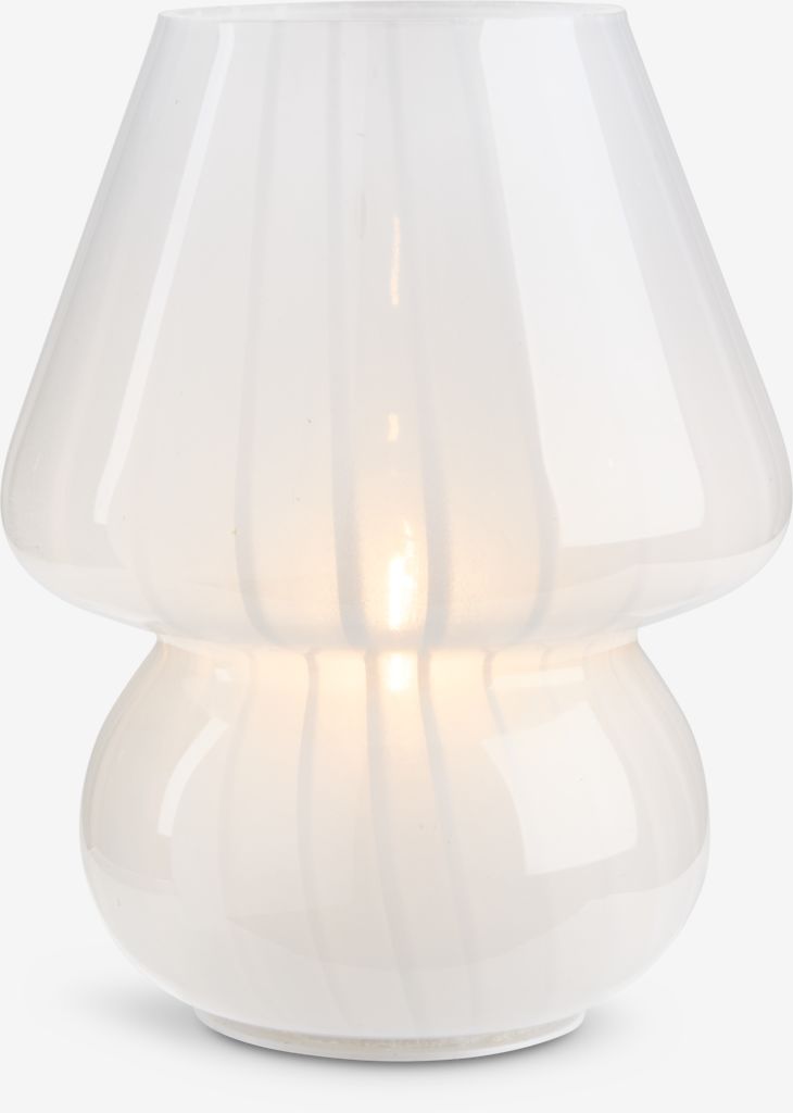 Batterijlamp JONNY Ø15xH18 cm met timer wit