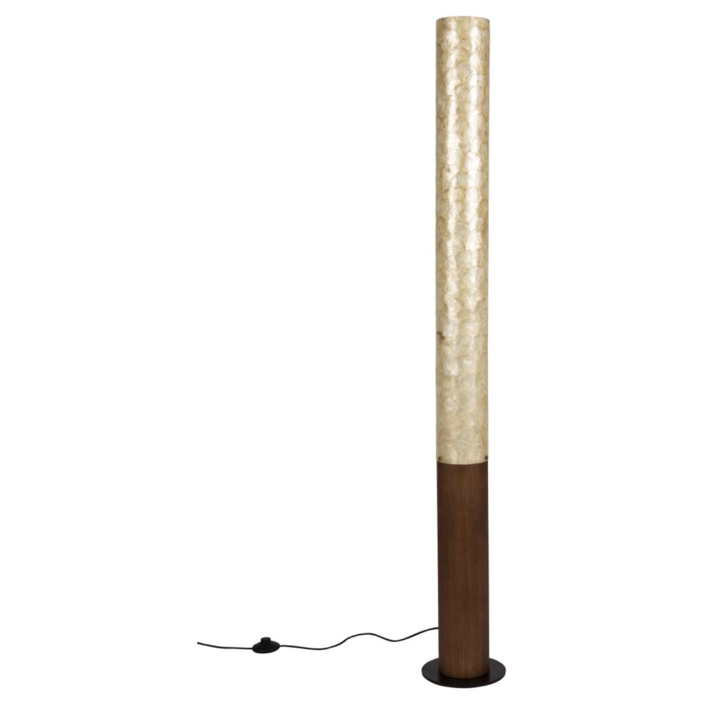 Dutchbone Vloerlamp 'Beam' Eikenhout en acryl, 150cm hoog