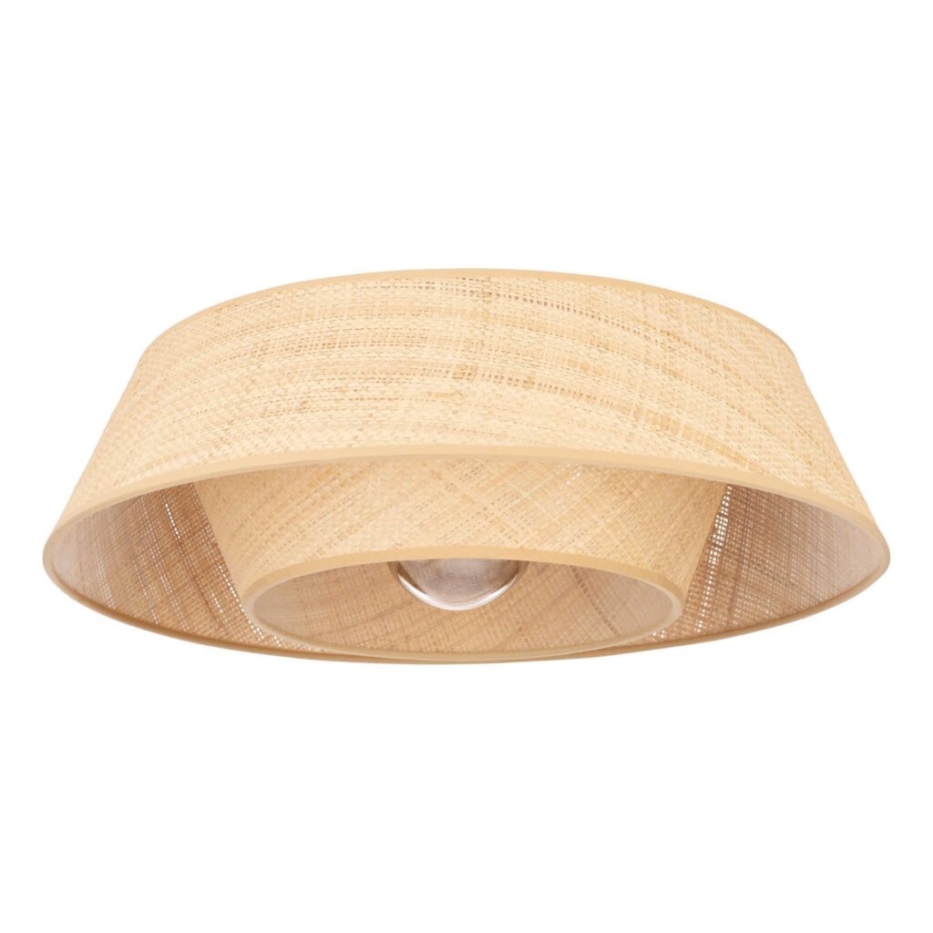 EGLO Marford Plafondlamp - E27 - Ø 50 cm - Zwart|Natuur|Raffia