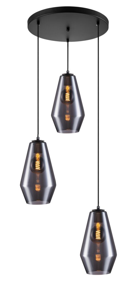 Hanglamp Wilson 3 lichts rond black