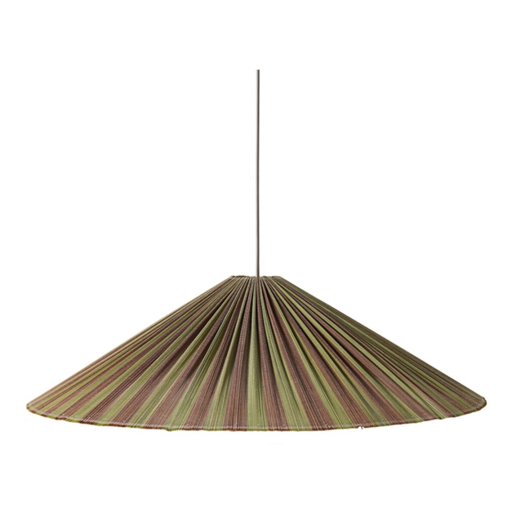 HKliving Hanglamp 'Plisse' Bamboe, Ø80cm