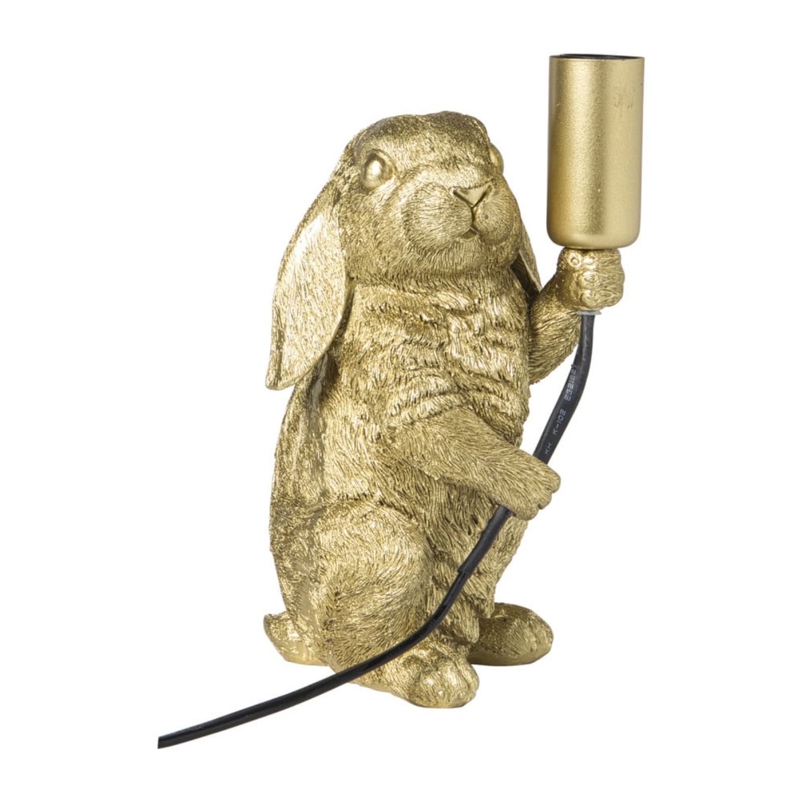 Lamp konijn - goudkleurig - 21x13x9.5 cm