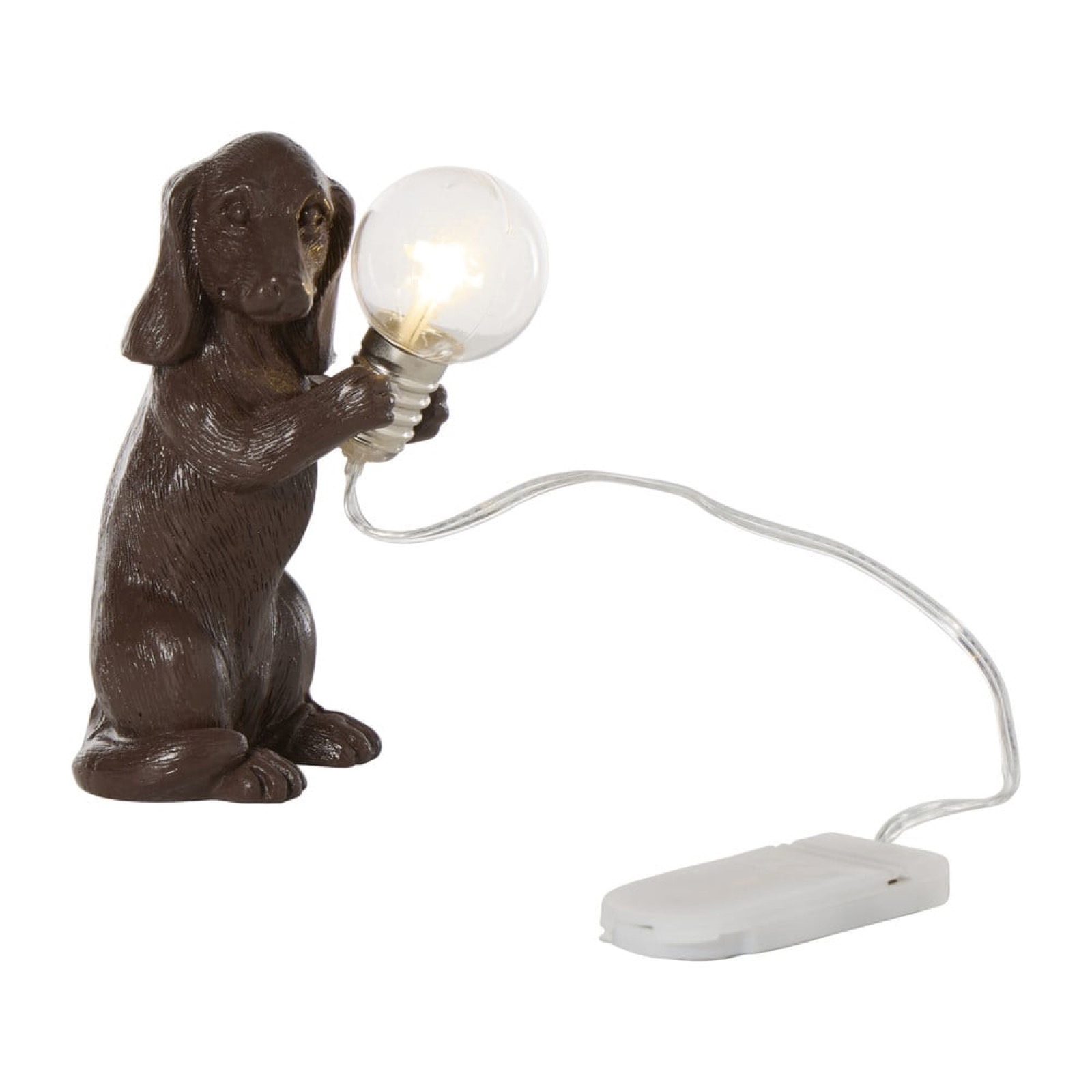 Tafellamp hond staand - goudkleurig - 5.5x9 cm
