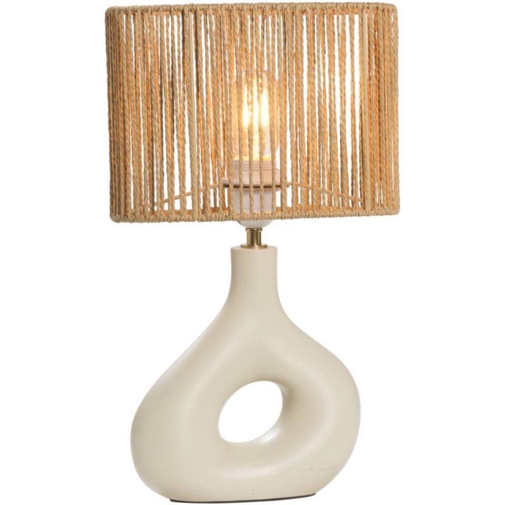 Tafellamp Reva - naturel keramiek - E27 - 42x26x13,5 cm