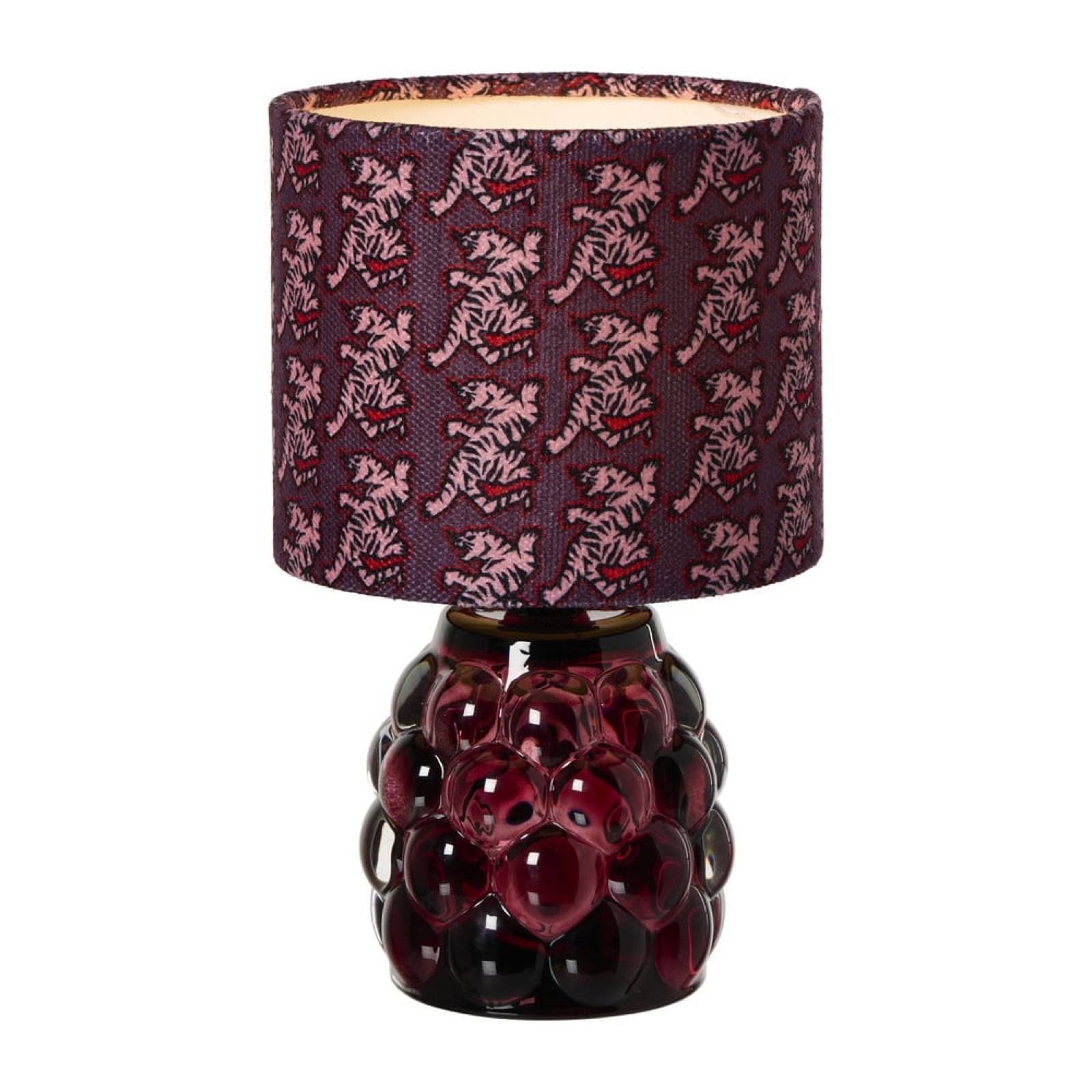 Tafellampje met tijgerprint - rood - ø13x21.5 cm