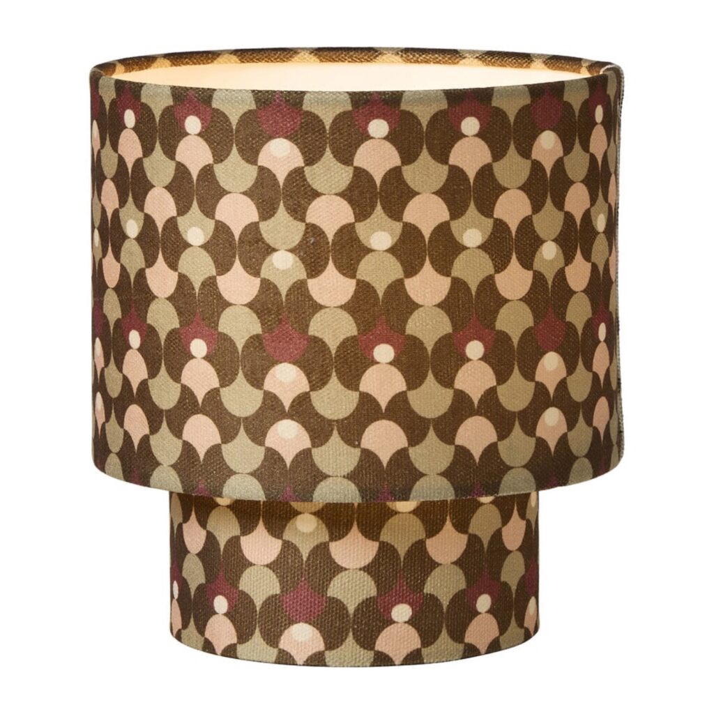 Tafellampje retro met kap klein - bruin/beige - ø20x21.5 cm