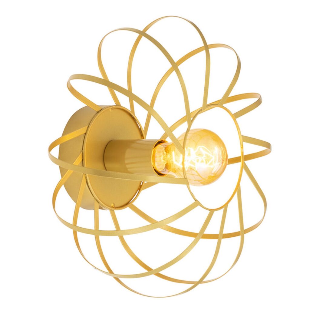 Wandlamp Pamplona E27 - goudkleur - 15xØ30 cm