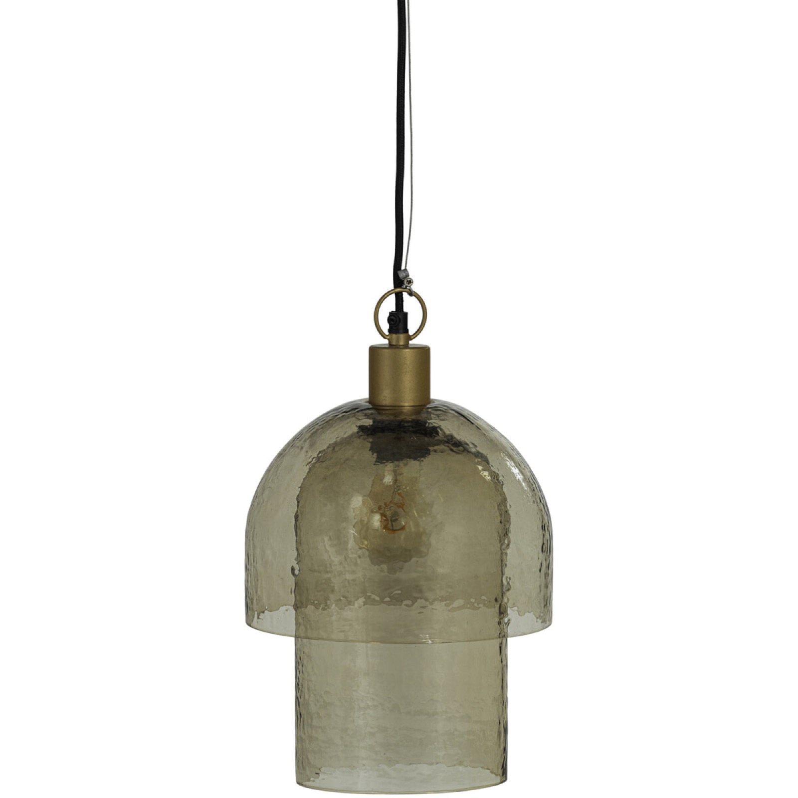 WOOOD Hanglamp 'Gigi' Gehamerd Glas, kleur Naturel
